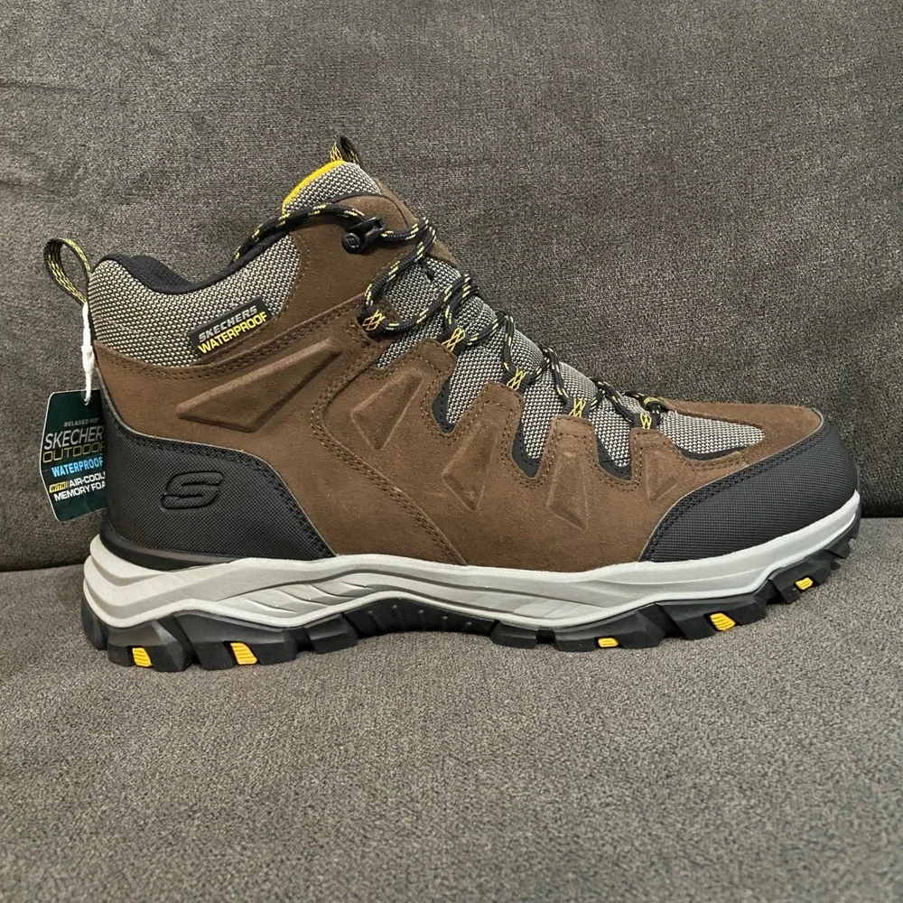 Skechers Rickter Branson Boot Mens 12 Khaki Waterproof Outdoor Work Trail Hiking